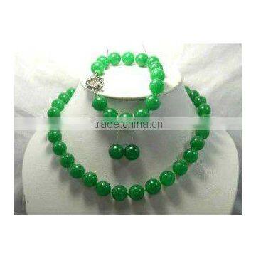 fashion jade necklace bracelet earring set