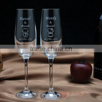 Lead free hand made champagne glass supplier