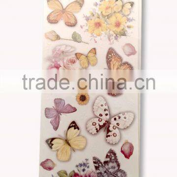 Multi Color Butterfly & Rose Design Sticker, Decorative Shinny Glitter Sticker