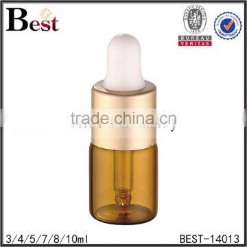 3 / 4 / 5 / 7 / 8 / 10ml cosmetic matt golden dropper bottle perfume glass amber fragrance perfume glass bottle factory