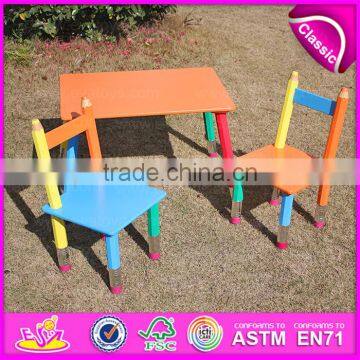 2015 MDF Kids Study Desk Chair in Pencil Design,Portable Folding Table Chair Set,Hot Sale Wooden Study Table and Chair WO8G106 photo-4