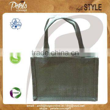 Top manufacturer of jute shopping bag with jute self handle