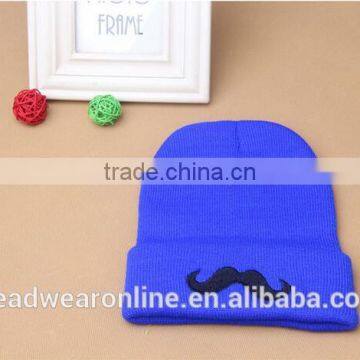 Custom Fashion High Quality Moustache Embroidey Knitted Hats And Beanie Hats photo-5