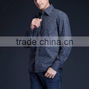 Fashion Long Sleeve Casual Design High Quality 100%Cotton Print Men Shirt photo-5