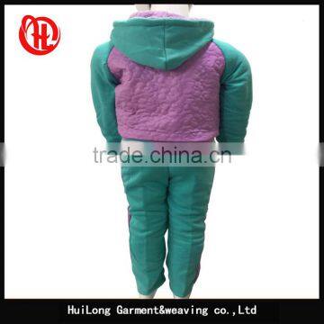 OEM Garment Pu Fleece Hood Apparel Girls Sets Clothing