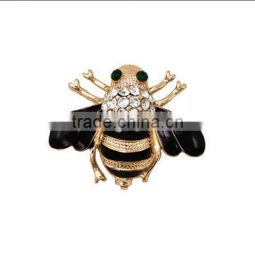 high end zinc alloy enamel bee brooch gold plated bee brooch for men suit 2017