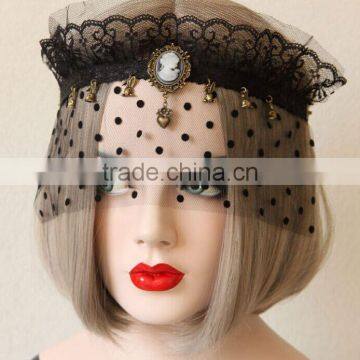 Sexy Polka Lace Gauze Veil Rabbit Charm Hair Mask Night Club Masquerade Party Needments