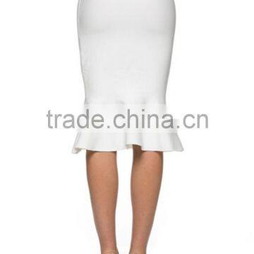 MGOO New Arrival Cotton White Mermaid Skirt For Women High Waist Stretch Black Dress For Women photo-5