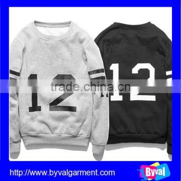 Custom Wholesale Men's Fleece Pullover Printed Hoodies Without Hood ,Hoodies with Logo Printed