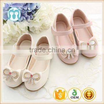 hot sales princess weding 7 years old girls children shoes with bow tie