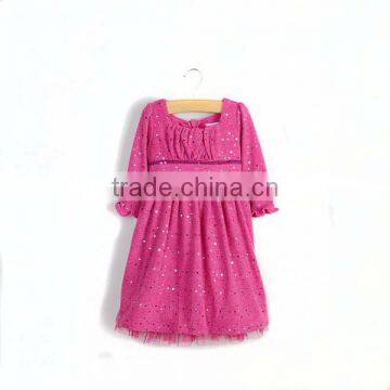 R&H cotton sequins design party morden dress girls christmas dresses