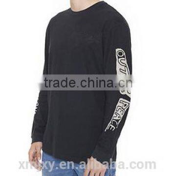 Front&Sleeve Print Long Sleeve Black Tee for Man photo-2
