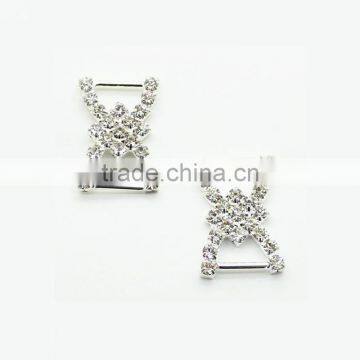 Rhineston Buckle with Foldover Elastic Ties - Crystal Beads for Shoelace Headband Decoration - Buckles for Belt Pouch