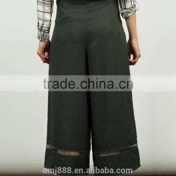 China Suppliers Women Tie Waist Trim Gaucho Pants photo-4