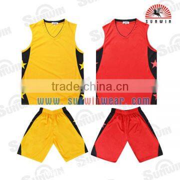 Wholesale Blank Best Basketball Jersey Design Yellow Color photo-5