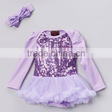 2016 Newest Girls Stores With Rompers With Headband Lavender Baby Clothes For Newborns Fancy Baby Girls Rompers CS90425-61