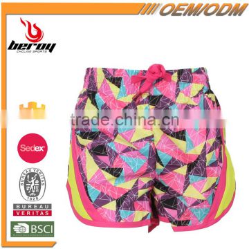 Custom Printing 100% Polyester Kids Sports Beach Shorts for Girls