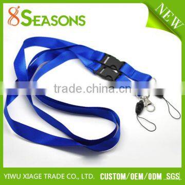 Custom Printed Promotional Blue ID Card Cell Phone Neck Strap Lanyard Clip