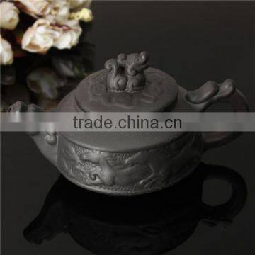 New Arrival Chinese Dragon Kung Fu Tea Sets Yixing Purple Clay Teapot Black Teacup 3 Pcs/Set Tea Service High Quality Tea Set photo-6