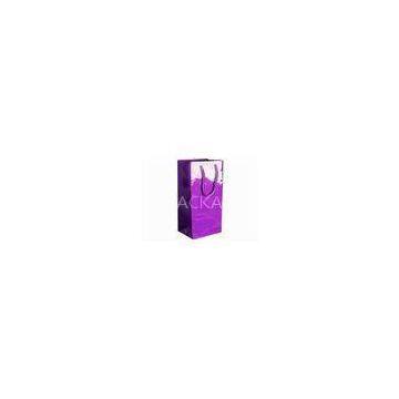 Pantone Print Gloss Finish Paper Wine Bags For Holiday , Christmas , Birthday