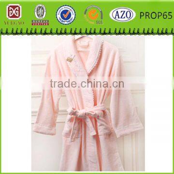 100% polyester coral fleece ladies short bathrobe