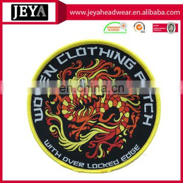 China traditional dragon design embroidery clothing patches with gold lockrand