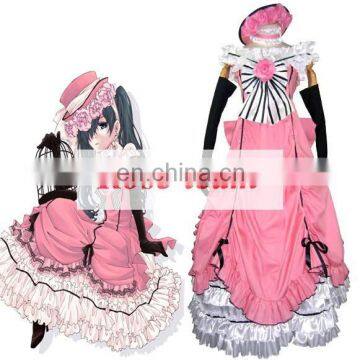 Fantasia Anime Lolita-Custom Made Black Butler Kuroshitsuji Ciel Phantomhive Pink Lolita Dress Anime Cosplay Costume C0282