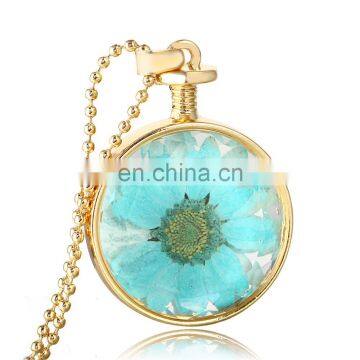 Mother's Day Dried Flowers Glass Essential Oil Diffuser Necklace photo-6