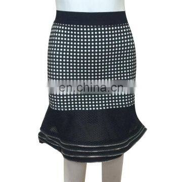 Black Printed Bodycon Mermaid Evening Bandage Skirt