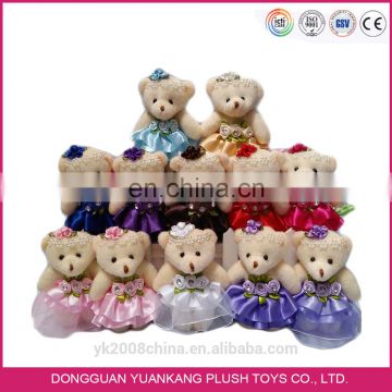 Wholesale Valentine Animal Toy,10cm Cute Mini Plush Mouse in Wedding Dress