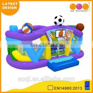 2015 AOQI latest design amusement park multifunction inflatable ball game area for sale