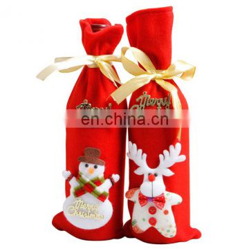 Merry Christmas red wine bottle cover bags ,Christmas home party decoration cover for bottle