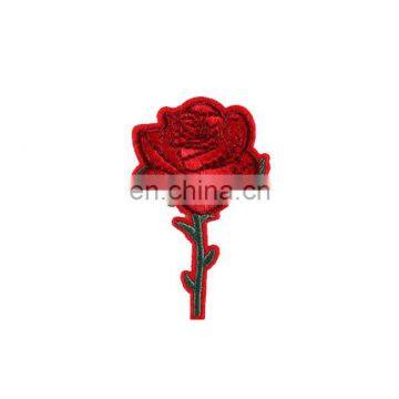 embroidery patch red flower patches embroidery for Women Clothing