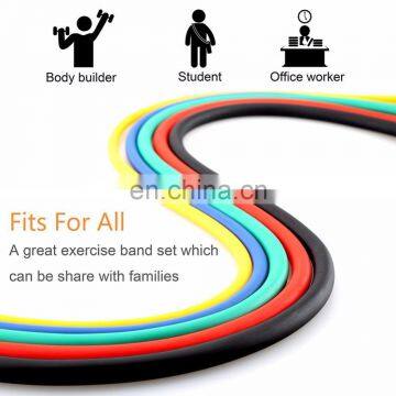 Home Fitness 11pcs Yoga Pilates Abs Exercise Gym Resistance Bands Set with promotional material
