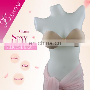 ES6618 2016 China Wholesale Fashion and Sexy Push up Invisible Silicone Bra Underwear