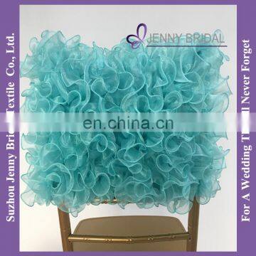 C005S organza turquoise square top half back chair covers