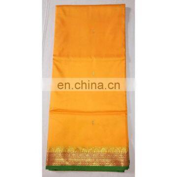 Women's Designer Wedding Wear Yellow Border Handmade Kanjeevaram Banarasi Silk Bridal Saree Party Wear Dress