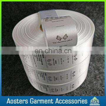 custom print care label washing care printed clothing label