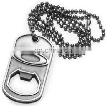 Hot Sell Stainless Steel dog tag bottle opener necklace