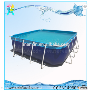 Portable Above ground rectangular steel metal frame swimming pool