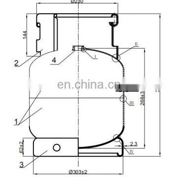 Stech Camping Use Low Pressure 6kg Lpg Cylinder for Africa Market