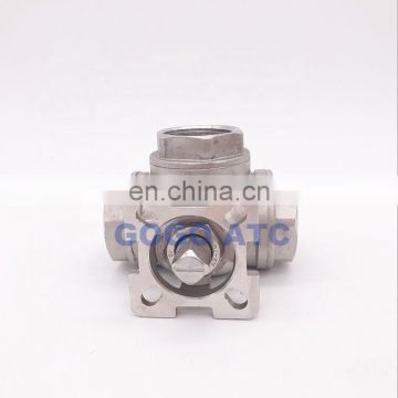 High quality stainless steel high platform ball valve 1-1/2 2 inch DN40/DN50 SS304 L type T flow 3 way ball valve with mounting