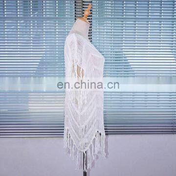 Beach Cover up 2019 Crochet Pareos Tassel Women Swimwear Saida de Praia Beachwear Coverups Canga Robe de Plage Beach Dress photo-3