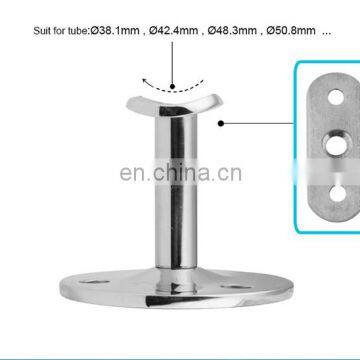 Removable Floor Mouted Flange Hanrail Bracket Stair Railing Stainless Steel Round Tube Support photo-5
