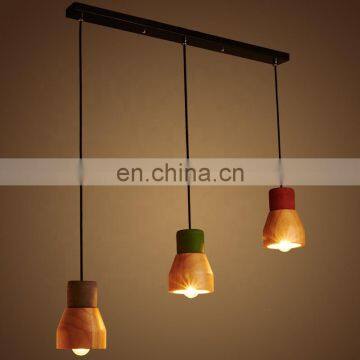 Modern fancy cement and wood pendant lighting