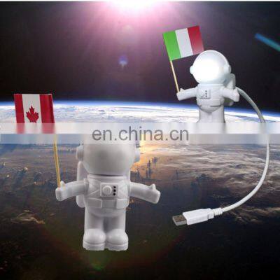 Novelty Gift Astronaut Hold Flag Spaceman Usb Flex Reading Light photo-2