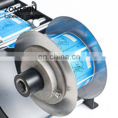 ZONESUN ZS-50 Manual Mineral Water Plastic Round Bottle Labeling Machine For Round Bottles Sticker Label Packing Machine photo-2