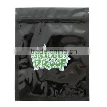 three side sealing smell proof black bag