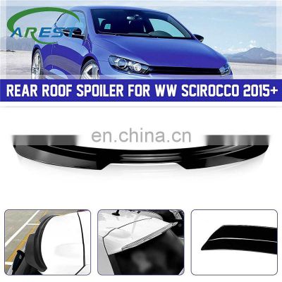 ABS Plastic Glossy Painted Black Rear Window Roof Spoiler Sun Rain Shade Vent Visor Lip For Volkswagen Scirocco 2015 2016+