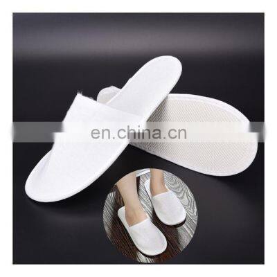 1/5 Pairs White Towelling Open Closed Toe Hotel Women Slippers Sandals Disposable Spa Shoes Disposable Paper Slipper